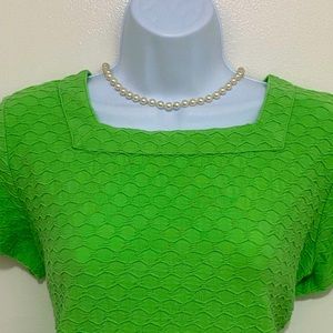 Kim Rogers Gorgeous green waffled blouse. Simple elegant M 💚💚💚